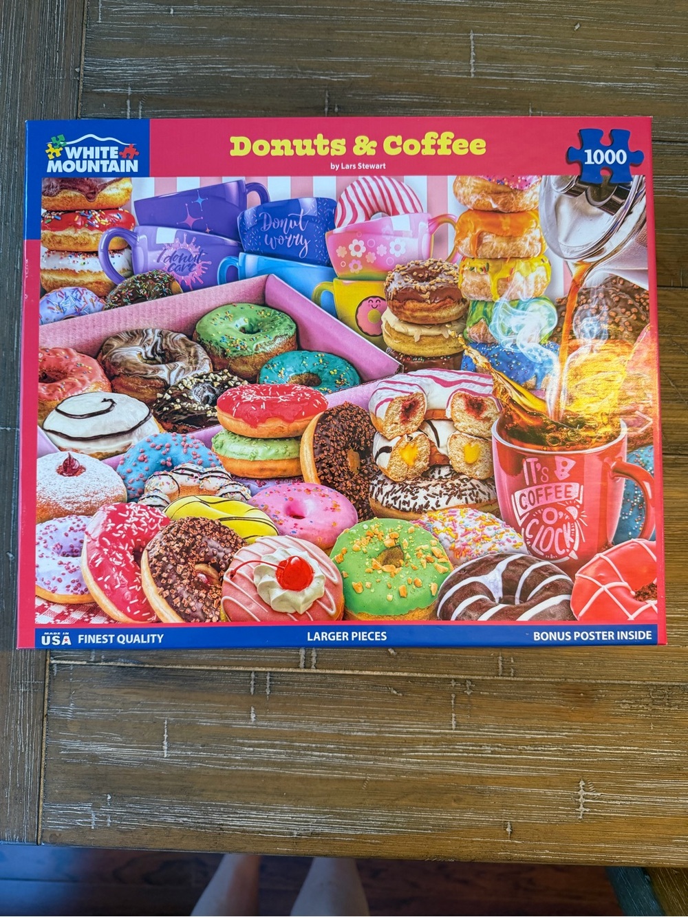White Mountain Donuts & Coffee 1000-Piece Jigsaw Puzzle - Colorful Donuts
